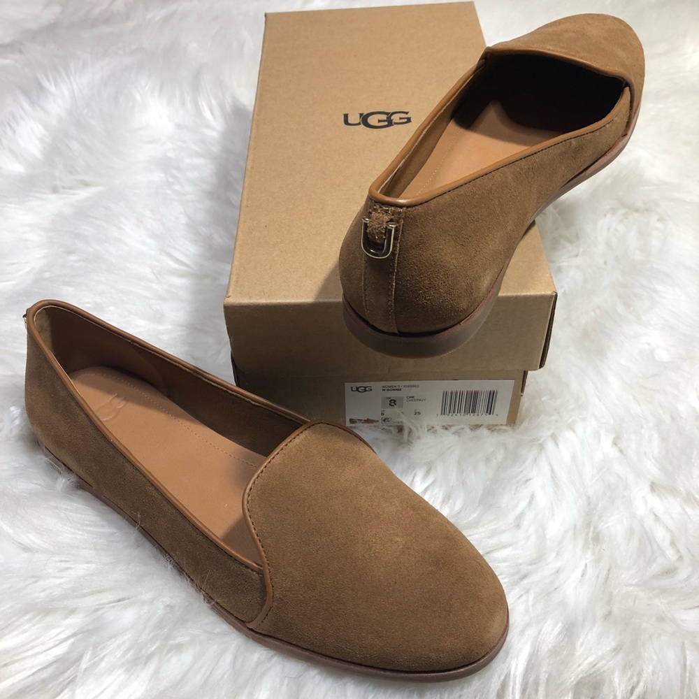 🌰NIB!!! UGG Chestnut Tan Suede Bonnie Loafers Womens 8